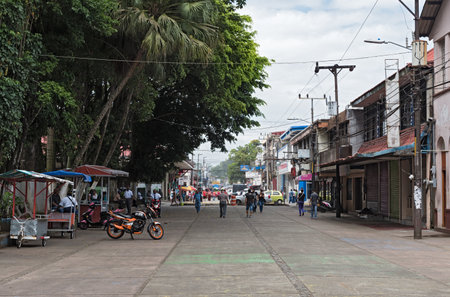 Pedestrian zone at the Vargas Park in Puerto Limon, Costa Ricaのeditorial素材