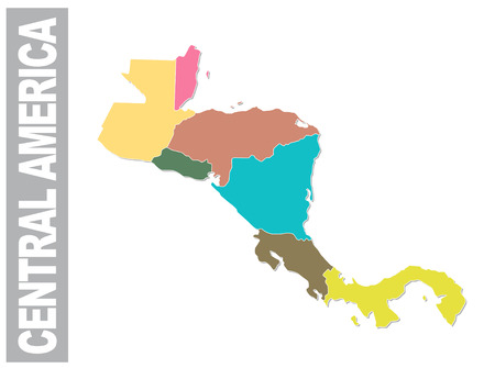 Colorful Central America administrative and political vector mapのイラスト素材