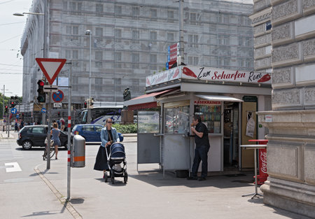 The Wuerstelstand (sausage stand), Viennaのeditorial素材