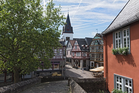 View of the Koenig-Adolf-Platz, Hesse, Germanyのeditorial素材