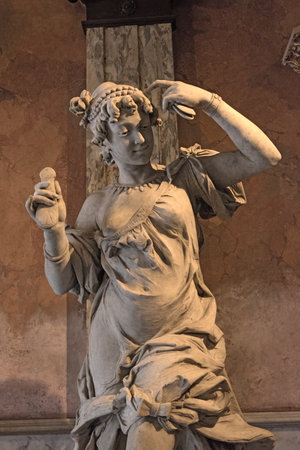 Sculpture at the National Theater of Costa Rica in San Joseのeditorial素材