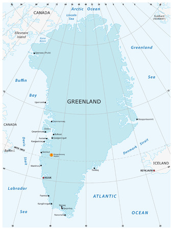 Vector map of the autonomous state of Greenlandのイラスト素材
