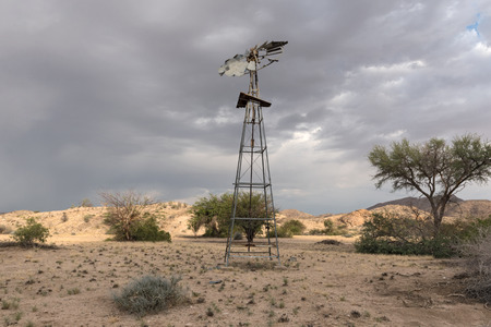 Broken windmill in Tsaobi's Nature Park, Namibiaの写真素材