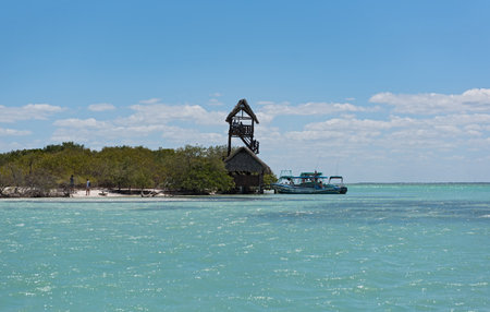 Observation tower on the island of Iceland Isla Pasion, Holbox Island, Mexicoのeditorial素材