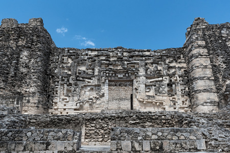 the ruins of the ancient mayan city of hormiguero, campeche, mexicoの写真素材