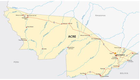 acre road vector map, brazilのイラスト素材