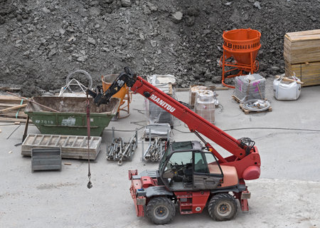 telescopic loader on a construction site