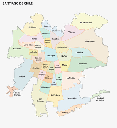 administrative and political vector map of agglomeration santiago Chile.のイラスト素材