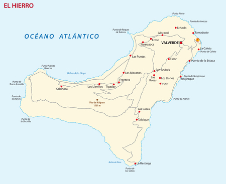 Vector road map of Canary Island gran el hierro map.のイラスト素材