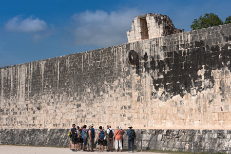 ruins, pyramid and temples  in Chichen Itza, Yucatan, Mexico.