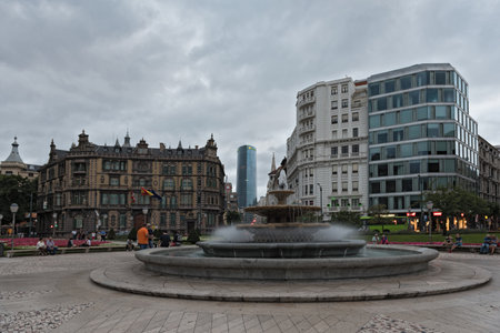 moyua or elliptical place in the district abando of bilbao, spain.のeditorial素材