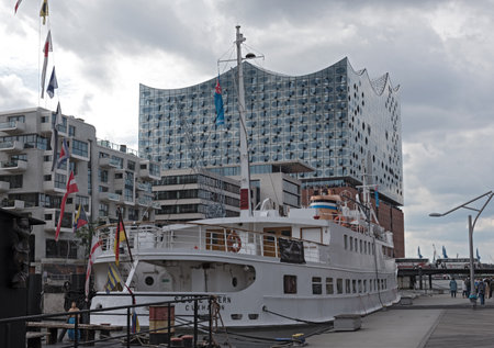 The Elbphilharmonie building in the port of Hamburg, germany.