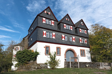 former castle and today chateau in neuweilnau, hesse, germany.のeditorial素材