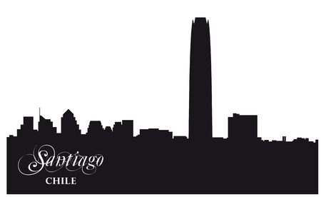 skyline vector silhouette of the chilean capital Santiago.のイラスト素材