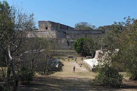 ruins of the ancient Mayan city Uxmal. UNESCO World Heritage Site, Yucatan, Mexico.のeditorial素材