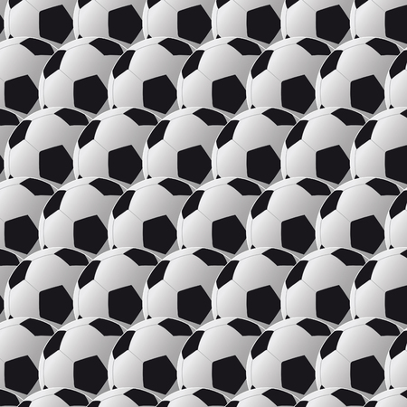 Seamless pattern with football balls black and whiteのイラスト素材