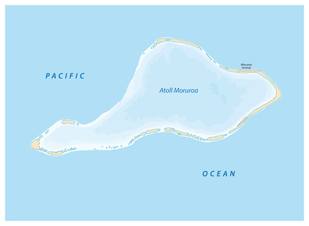 vector map of Moruroa (Mururoa, Mururura) atoll, which belongs to French Polynesiaのイラスト素材