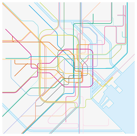 colored metro vector map of the japanese capital tokioのイラスト素材
