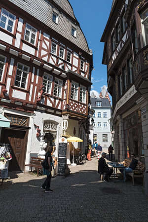 half timbered facades of the old town of limburg an der lahn germanyのeditorial素材
