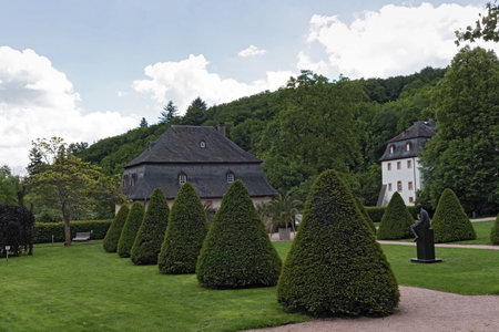 park with orangery of monastery eberbach germanyのeditorial素材
