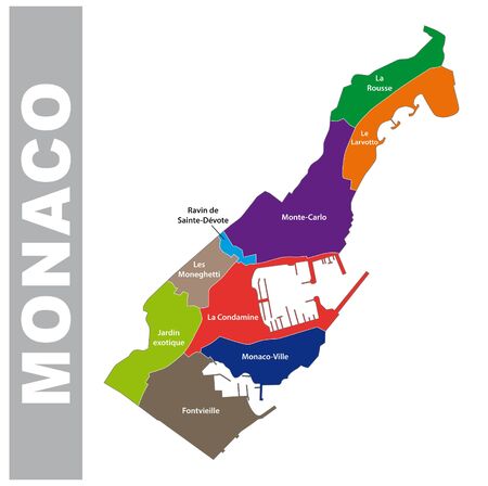 Colorful Principality of Monaco administrative and political mapのイラスト素材