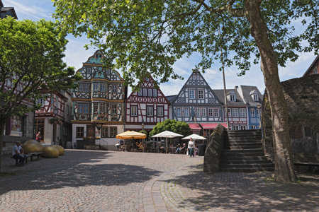 View of the koenig adolf square idstein hesse germany