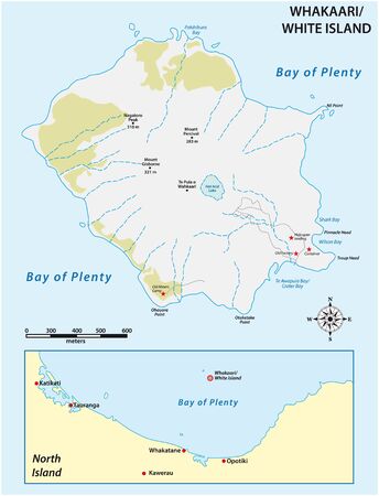 Map of New Zealands volcanic island White Islandのイラスト素材
