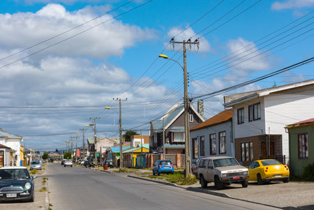 Street in Punta Arenas, Chileのeditorial素材