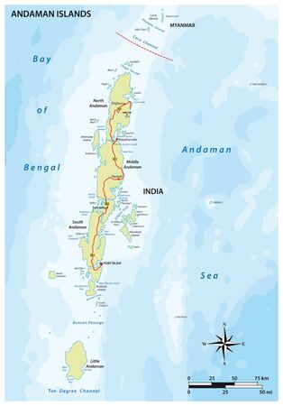 vector map of the Indian archipelago of the Andaman Islandsのイラスト素材