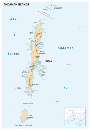 vector map of the Indian archipelago of the Andaman Islandsのイラスト素材