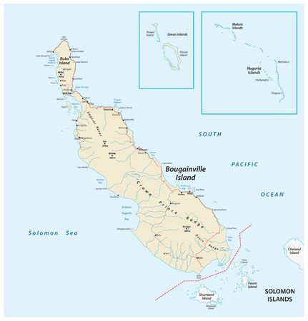 vector map of the Autonomous Region of Bougainville, Papua New Guineaのイラスト素材