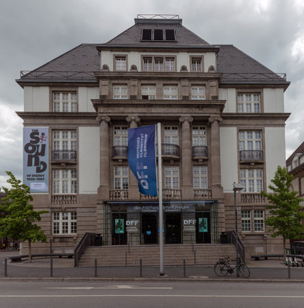 Building of the German Film Museum on Museumsufer in Frankfurt am Main, Germanyのeditorial素材
