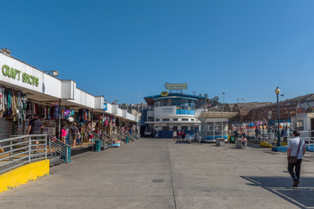 Muelle Prat Pier in Valparaiso Harbor, Chileのeditorial素材