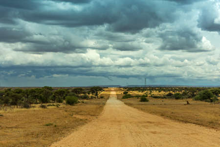 Mountain landscape on the Omaruru River in the Erongo Region of central Namibia