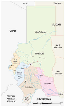 vector map of western Sudanese region of Darfurのイラスト素材