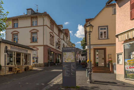 Main street in the old town of Kronberg im Taunus, Hesse, Germany