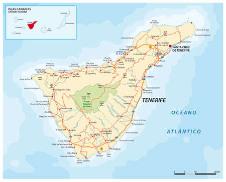 Vector road map of Canary Island Tenerifeのイラスト素材