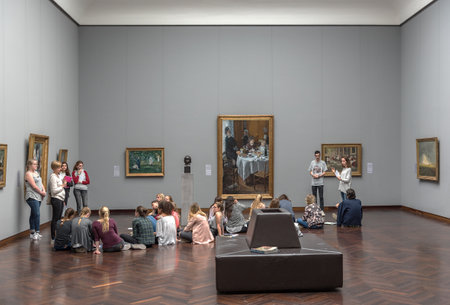 Visitors at the Staedel Museum Frankfurt, Germanyのeditorial素材