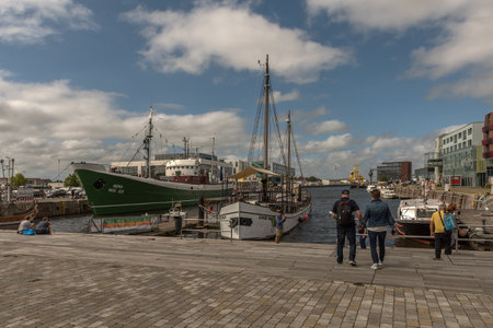 Museum ship in the fishing port of Bremerhaven, Germanyのeditorial素材