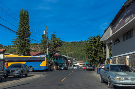 Street in Bouquet on a sunny day, Chiriqui, Panamaのeditorial素材
