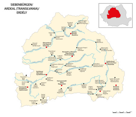 Vector map of historical and geographic area Transylvania, Romaniaのイラスト素材