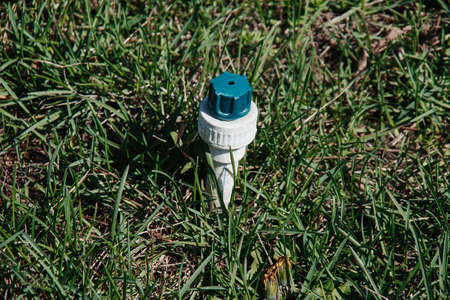 Garden automatic Irrigation system spray watering lawn.の写真素材