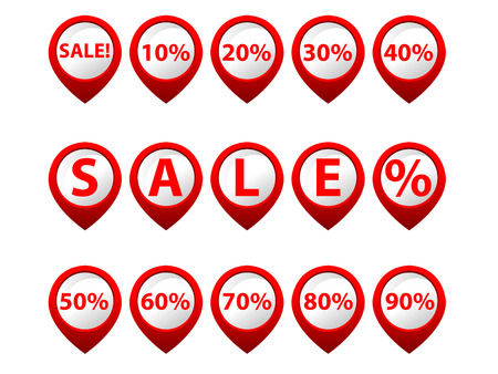 set of sale and discount web buttons, vector illustrationのイラスト素材