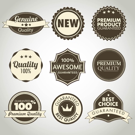 set of vintage sale and promotion badges, vector illustrationのイラスト素材