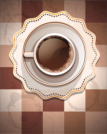 top view of a cup of coffee, vector illustrationのイラスト素材