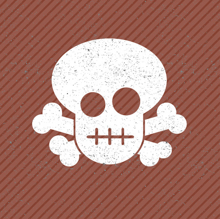 vector grunge skull iconのイラスト素材