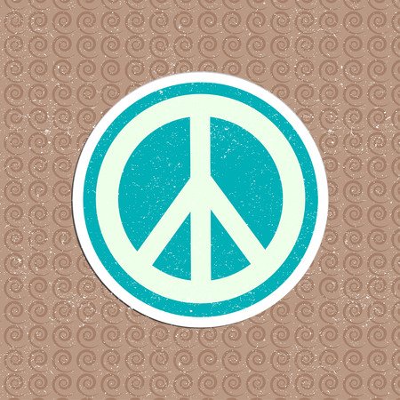 vector vintage peace stickerのイラスト素材