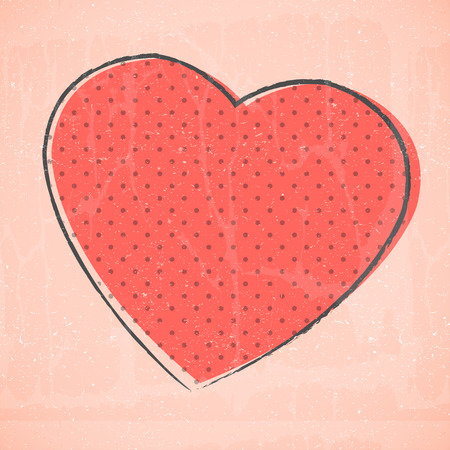 vector retro sketchy heartのイラスト素材