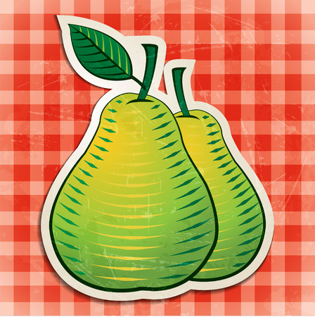 vector vintage pears stickerのイラスト素材