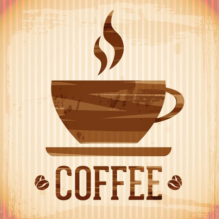 vector coffee icon, brush stroke styleのイラスト素材